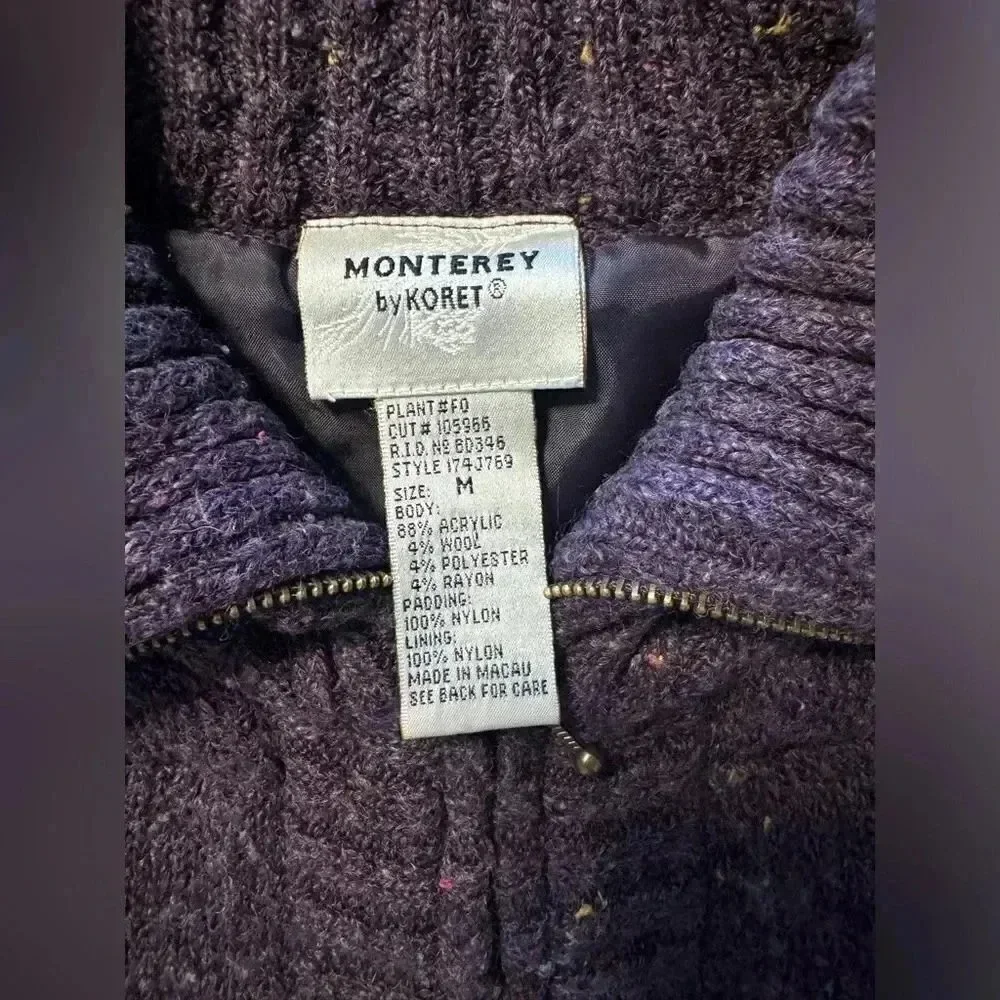 Monterey By Koret Vest | Purple | Size Medium | Made in Macau